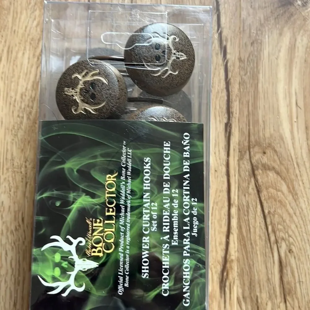NWT Michael Waddell’s Bone Collector Shower Curtain Hooks - set of 12